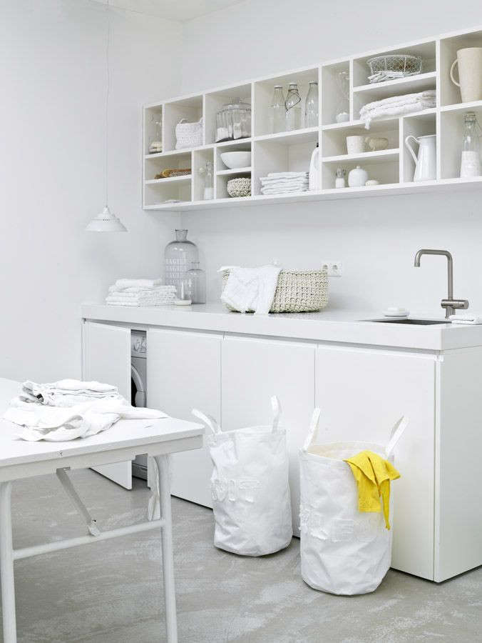 Steal This Look The Clean White Laundry Room Organized Home White Laundry Room Remodelista