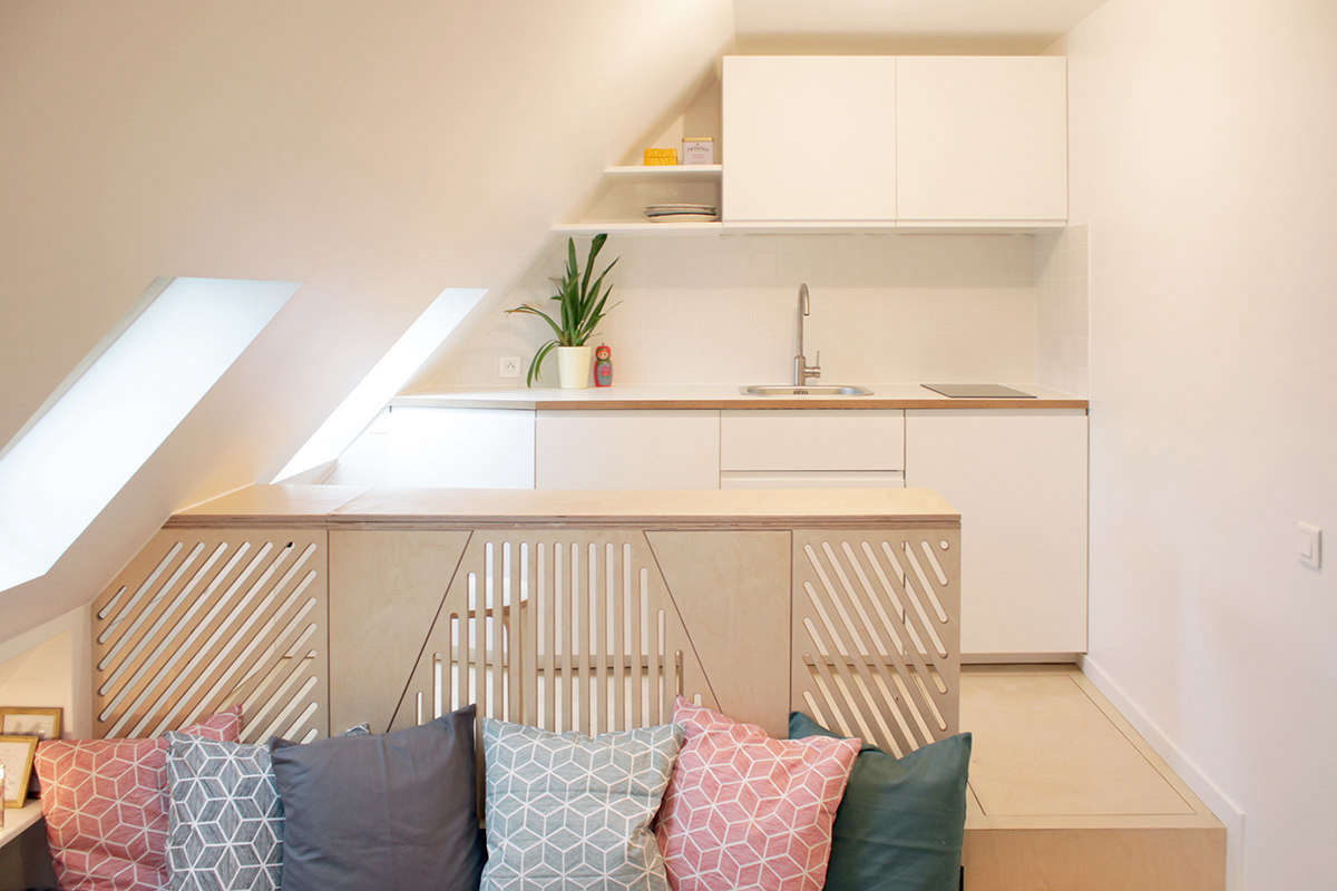 For a single professional who wanted to cook, work, sleep, and entertain in just 235 square feet, architecture firm Batiik Studio devised some clever built-ins that make the compact space multifunctional. See more in Petit in Paris: 6 Tips from Batiik Studio, Experts in Tiny Apartments. Photograph by Bertrand Fompeyrine, courtesy of Batiik Studio.